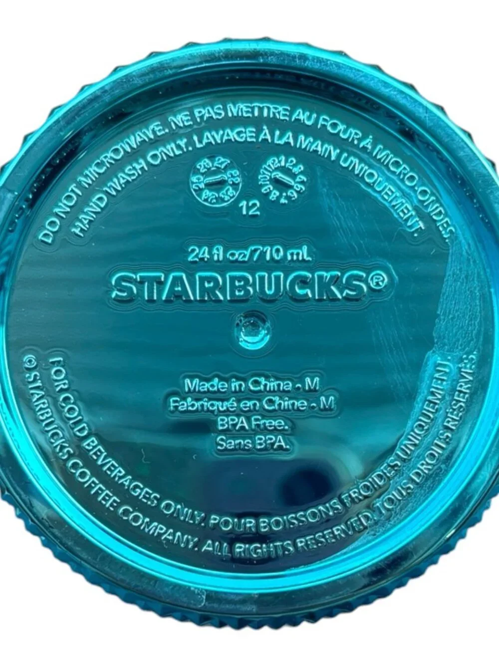 Starbucks Teal Studded Cold Cup 24oz 710mL Tumbler w/ Lid & Straw BPA Free